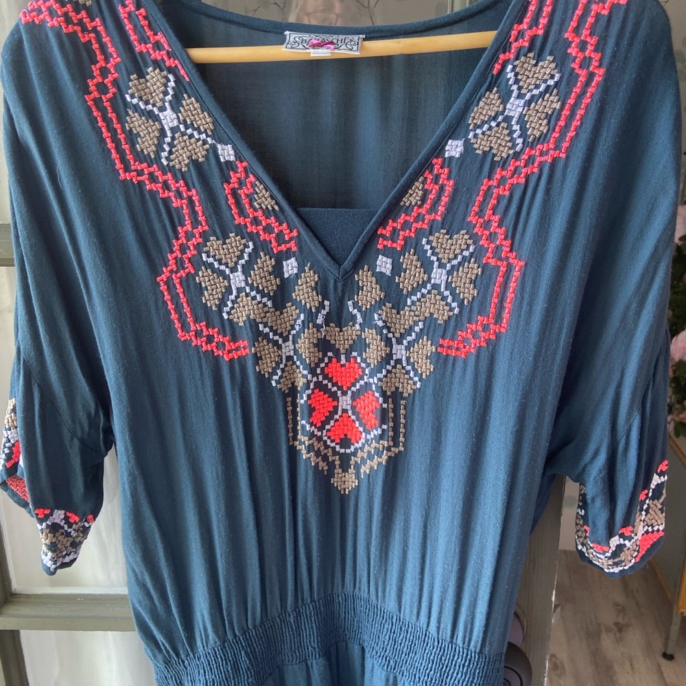 YOANA BARASCHI Teal Green Dress Medium